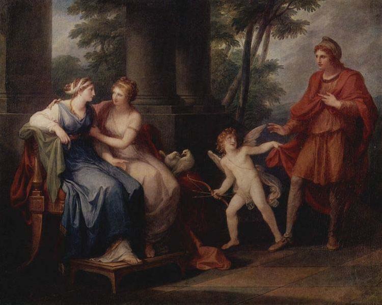 Angelica Kauffmann Venus convinces Helen to go with Paris oil painting picture